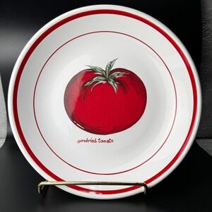 Over and Back Sundried Tomato Pasta Bowl Italy Red Tomato Soup Bowl 9.5" Retro